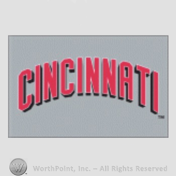 Cincinnati Reds sport logo: CINCINNATI on a grey background.