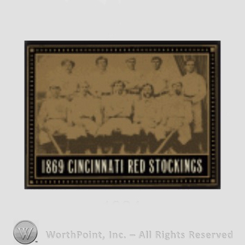 Cincinnati Reds sport logo: 1869 Cincinnati Red Stockings 125th Anniversary.