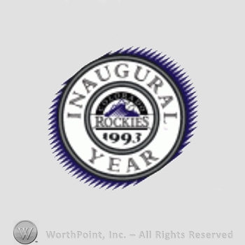Colorado Rockies sport logo: Colorado Rockies 1993 inside a circle; Inaugural Year on the edge.