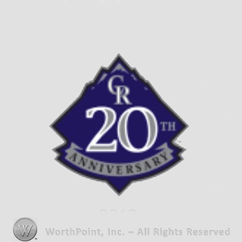 Colorado Rockies sport logo: CR 20th Anniversary.