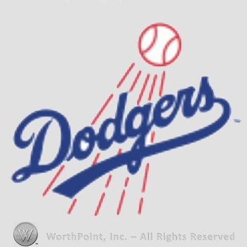 Los Angeles Dodgers sport logo: baseball above Dodgers.