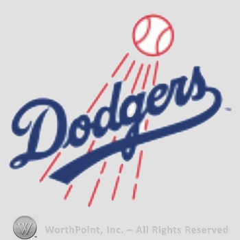 Los Angeles Dodgers sport logo: baseball above Dodgers.