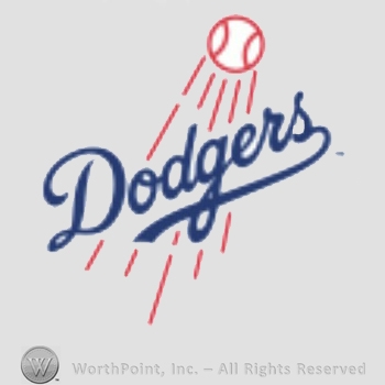 Los Angeles Dodgers sport logo: baseball above Dodgers.