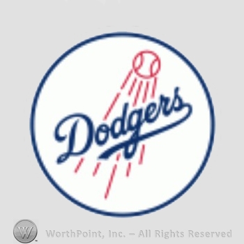 Los Angeles Dodgers sport logo: baseball above Dodgers inside a circle.