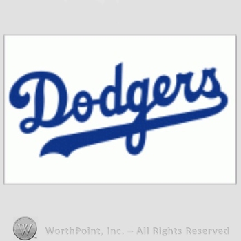 Los Angeles Dodgers sport logo: Dodgers on white background.