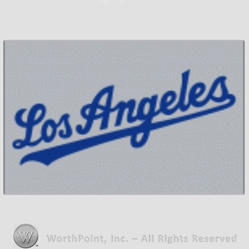 Los Angeles Dodgers sport logo: Los Angeles on grey background.