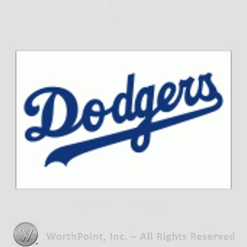 Los Angeles Dodgers sport logo: Dodgers on white background.