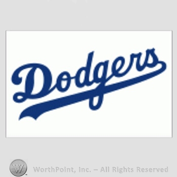 Los Angeles Dodgers sport logo: Dodgers on white background.