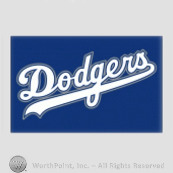 Los Angeles Dodgers sport logo: Dodgers on blue background.