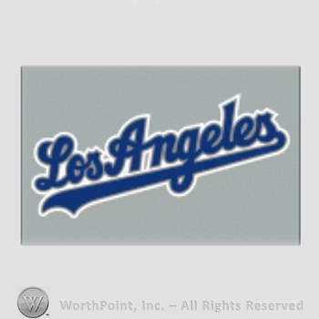 Los Angeles Dodgers sport logo: Los Angeles on grey background.