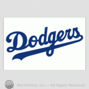 Los Angeles Dodgers sport logo: Dodgers on white background.