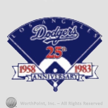 Los Angeles Dodgers sport logo: Los Angeles Dodgers 25 Anniversary; 1958 - 1983.
