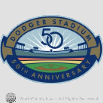 Los Angeles Dodgers sport logo: Dodger Stadium 50th Anniversary.