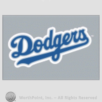 Los Angeles Dodgers sport logo: Dodgers on a grey background.