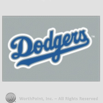 Los Angeles Dodgers sport logo: Dodgers on a grey background.