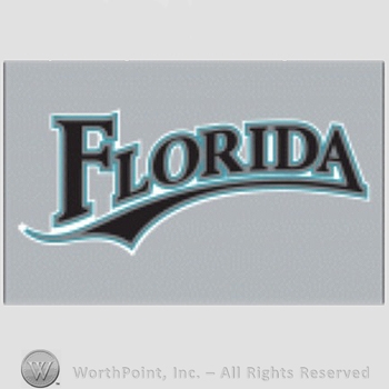 Miami Marlins sport logo: Florida on a grey background.