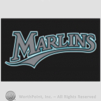 Miami Marlins sport logo: Marlins on a black background.