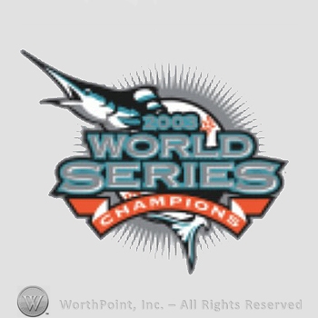 Miami Marlins sport logo: a marlin above 2008 World Series Champions written.