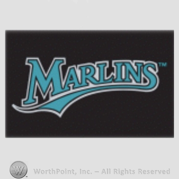 Miami Marlins sport logo: Marlins on a black background.