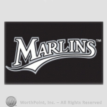 Miami Marlins sport logo: Marlins on a black background.