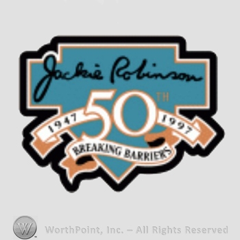 Miami Marlins sport logo: Jackie Robinson 1947 - 1997 50th Breaking Barriers.