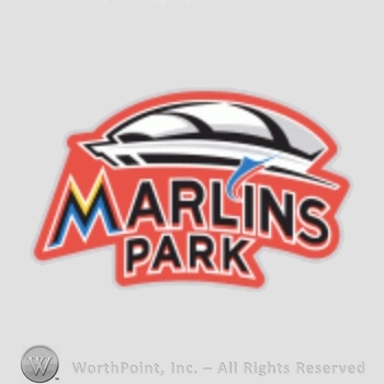 Miami Marlins sport logo: a stadium over words Marlin Park.