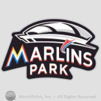 Miami Marlins sport logo: a stadium over words Marlin Park.