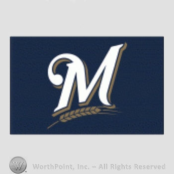 Milwaukee Brewers sport logo: letter M with wheat below on a navy background.