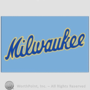 Milwaukee Brewers sport logo: Milwaukee on a blue background.