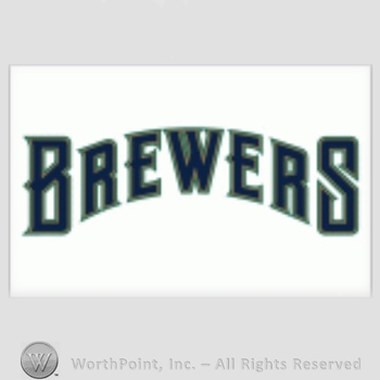 Milwaukee Brewers sport logo: Brewers written on a white background.