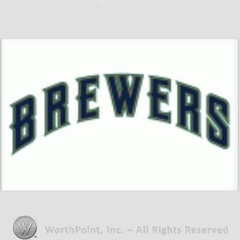 Milwaukee Brewers sport logo: Brewers written on a white background.