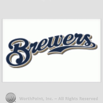 Milwaukee Brewers sport logo: Brewers written on a white background.