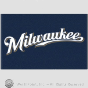 Milwaukee Brewers sport logo: Milwaukee on a blue background.