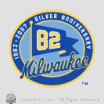 Milwaukee Brewers sport logo: 82 Milwaukee written inside a circle.