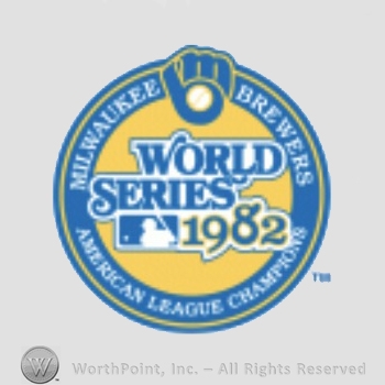 Milwaukee Brewers sport logo: World series 1982 written inside a circle.