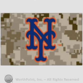 New York Mets sport logo: NY on a camouflage background.