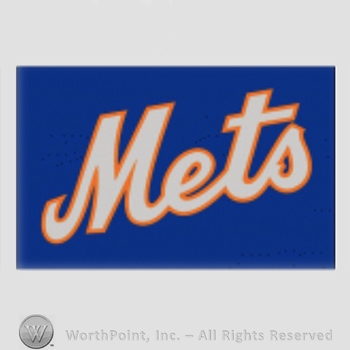 New York Mets sport logo: Mets on a blue background.