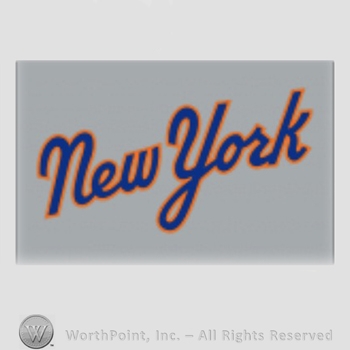 New York Mets sport logo: New York on a grey background.
