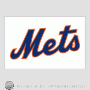 New York Mets sport logo: Mets on a white background.