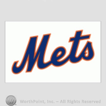 New York Mets sport logo: Mets on a white background.