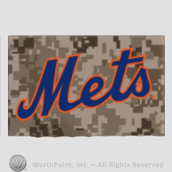 New York Mets sport logo: Mets on a camouflage background.