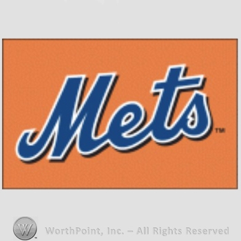 New York Mets sport logo: Mets on an orange background.