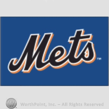 New York Mets sport logo: Mets on a blue background.