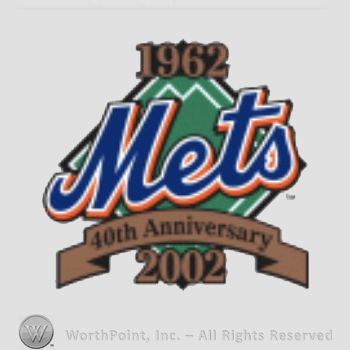 New York Mets sport logo: 1962 above Mets and 40th Anniversary 2002 written below.