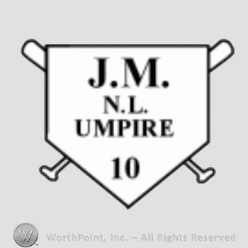 New York Mets sport logo: J.M. N.L. UMPIRE 10.