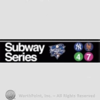 New York Mets sport logo: Subway Series written besides logos.