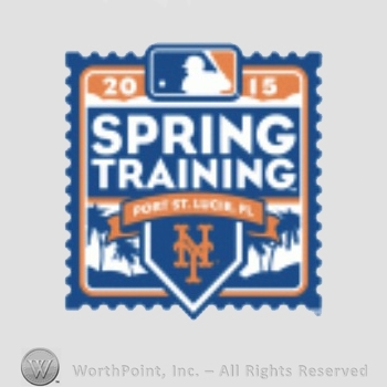 New York Mets sport logo: 2015 Spring Training Port St. Lucie, Fl. And a NY all written on a pennant.
