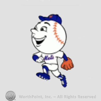 New York Mets sport logo: baseball head mascot running.