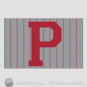 Philadelphia Phillies sport logo: letter P on a grey with red stripes background.