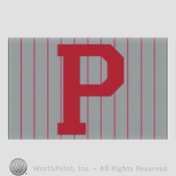 Philadelphia Phillies sport logo: letter P on a grey with red stripes background.